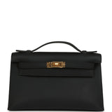 Hermes Special Order (HSS) Kelly Pochette Black Verso Swift Gold Hardware - Thumbnail View 1