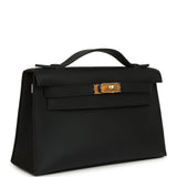 Hermes Special Order (HSS) Kelly Pochette Black Verso Swift Gold Hardware - Thumbnail View 2