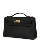 Hermes Special Order (HSS) Kelly Pochette Black Verso Swift Gold Hardware - Thumbnail View 5