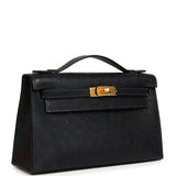 Hermes Kelly Pochette Caban Ostrich Gold Hardware