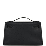 Hermes Kelly Pochette Caban Ostrich Gold Hardware