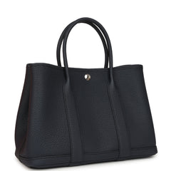 Hermes Garden Party 30 Bleu Indigo Negonda Palladium Hardware