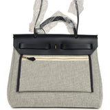 Hermes Herbag Zip PM 31 "Circuit 24" Bleu Royal, Ecru Toile H Canvas and Bleu Indigo Vache Hunter Leather Gold Hardware - Thumbnail View 5