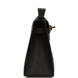 Hermes Kelly Pochette Black Ostrich Gold Hardware - Thumbnail View 3