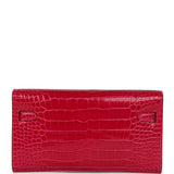 Hermes Kelly Wallet To Go Rose Scheherazade Shiny Alligator Palladium Hardware - Thumbnail View 3