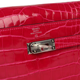 Hermes Kelly Wallet To Go Rose Scheherazade Shiny Alligator Palladium Hardware - Thumbnail View 7