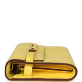 Pre-owned Hermes Kelly Wallet To Go Jaune Citron Ostrich Rose Gold Hardware - Thumbnail View 4