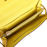 Pre-owned Hermes Kelly Wallet To Go Jaune Citron Ostrich Rose Gold Hardware - Thumbnail View 8