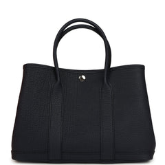 Hermes Garden Party 30 Bleu Indigo Negonda Palladium Hardware