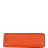 Pre-owned Hermes Kelly Pochette Tangerine Ostrich Gold Hardware - Thumbnail View 6