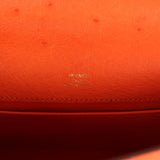 Pre-owned Hermes Kelly Pochette Tangerine Ostrich Gold Hardware - Thumbnail View 8