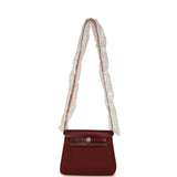 Hermes Herbag Zip 20 Mini Rouge H Toile Militaire Canvas and Vache Hunter Palladium Hardware - Thumbnail View 7