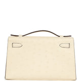 Hermes Kelly Pochette Nata Ostrich Boreal Gold Hardware - Thumbnail View 4