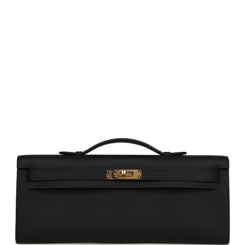 Hermes Kelly Cut Black Swift Gold Hardware