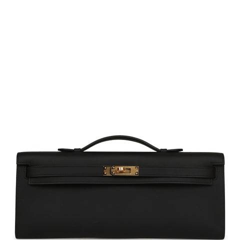 Hermes Kelly Cut Black Swift Gold Hardware