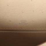 Hermes Kelly Pochette Craie Ostrich Palladium Hardware - Thumbnail View 7