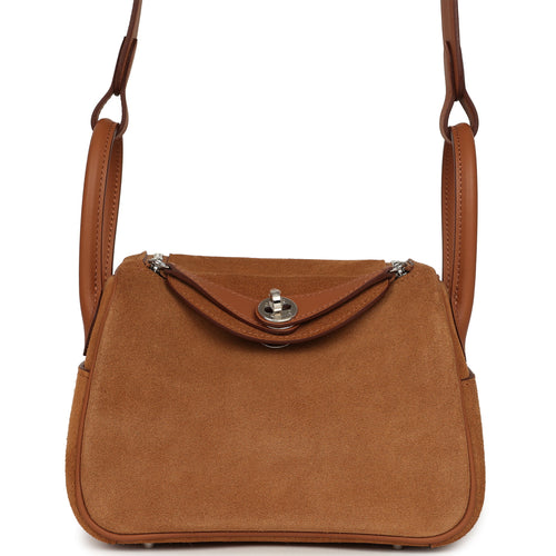 Hermes Mini Lindy II Chamois Grizzly Gold Swift Palladium Hardware