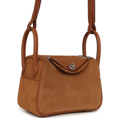 Hermes Mini Lindy II Chamois Grizzly Gold Swift Palladium Hardware