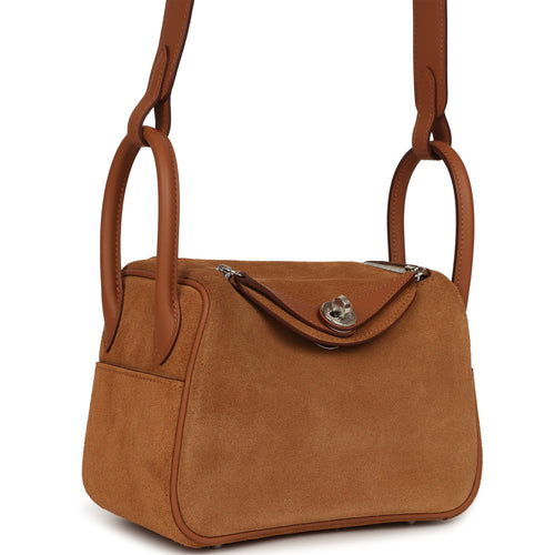 Hermes Mini Lindy II Chamois Grizzly Gold Swift Palladium Hardware