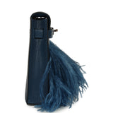 Hermes Kelly Elan Foile Deep Blue Chevre Chamkila and Ostrich Feathers Palladium Hardware - Thumbnail View 3