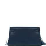 Hermes Kelly Elan Foile Deep Blue Chevre Chamkila and Ostrich Feathers Palladium Hardware - Thumbnail View 4