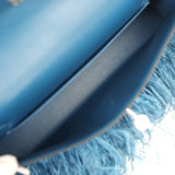 Hermes Kelly Elan Foile Deep Blue Chevre Chamkila and Ostrich Feathers Palladium Hardware - Thumbnail View 8