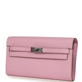 Hermes Kelly Wallet To Go Mauve Sylvestre Epsom Palladium Hardware - Thumbnail View 6