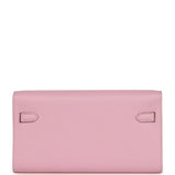 Hermes Kelly Wallet To Go Mauve Sylvestre Epsom Palladium Hardware - Thumbnail View 4