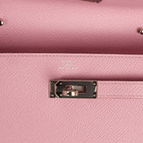 Hermes Kelly Wallet To Go Mauve Sylvestre Epsom Palladium Hardware - Thumbnail View 7