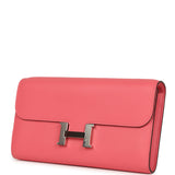 Hermes Constance Wallet To Go Rose Azalee Evercolor Palladium Hardware - Thumbnail View 6