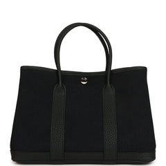 Hermes Garden Party 30  Black Toile and Negonda Palladium Hardware