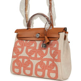 Hermes Herbag Zip PM 31 "Circuit 24" Ecru, Orange Toile H Plume and Natural Vache Hunter Palladium Hardware - Thumbnail View 4