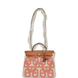 Hermes Herbag Zip PM 31 "Circuit 24" Ecru, Orange Toile H Plume and Natural Vache Hunter Palladium Hardware - Thumbnail View 6