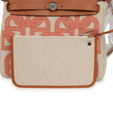 Hermes Herbag Zip PM 31 "Circuit 24" Ecru, Orange Toile H Plume and Natural Vache Hunter Palladium Hardware - Thumbnail View 7
