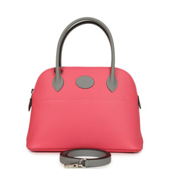 Hermes Special Order (HSS) Bolide 27 Rose Azalee and Gris Mouette Epsom Palladium Hardware