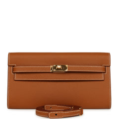 Hermes Kelly Wallet To Go Gold Epsom Gold Hardware