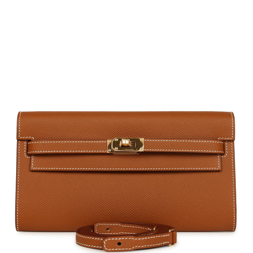 Hermes Kelly Wallet To Go Gold Epsom Gold Hardware