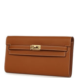 Hermes Kelly Wallet To Go Gold Epsom Gold Hardware - Thumbnail View 6