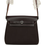 Hermes Herbag Zip 20 Mini Ebene Toile Militaire Canvas and Vache Hunter Palladium Hardware - Thumbnail View 1