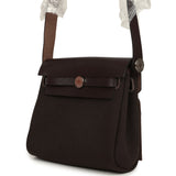 Hermes Herbag Zip 20 Mini Ebene Toile Militaire Canvas and Vache Hunter Palladium Hardware - Thumbnail View 5