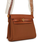 Hermes Herbag Zip 20 Mini Fauve Toile H Canvas and Vache Hunter Gold Hardware - Thumbnail View 2