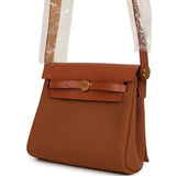 Hermes Herbag Zip 20 Mini Fauve Toile H Canvas and Vache Hunter Gold Hardware - Thumbnail View 5