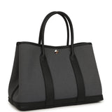 Hermes Garden Party 30 Ardoise Toile and Black Negonda Palladium Hardware - Thumbnail View 2