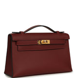 Hermes Kelly Pochette Rouge H Swift Gold Hardware - Thumbnail View 2