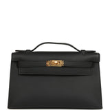 Hermes Kelly Pochette Black Swift Gold Hardware - Thumbnail View 1