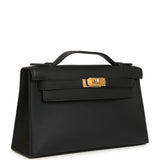 Hermes Kelly Pochette Black Swift Gold Hardware - Thumbnail View 2