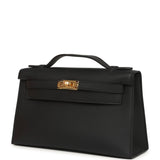 Hermes Kelly Pochette Black Swift Gold Hardware - Thumbnail View 5