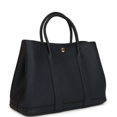 Hermes Garden Party 30 Bleu Indigo Negonda Palladium Hardware