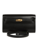Hermes Kelly Wallet To Go Rock Black Box Gold Hardware - Thumbnail View 1