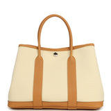 Hermes Garden Party 30 Beton Toile Militaire Canvas and Biscuit Negonda Palladium Hardware - Thumbnail View 1
